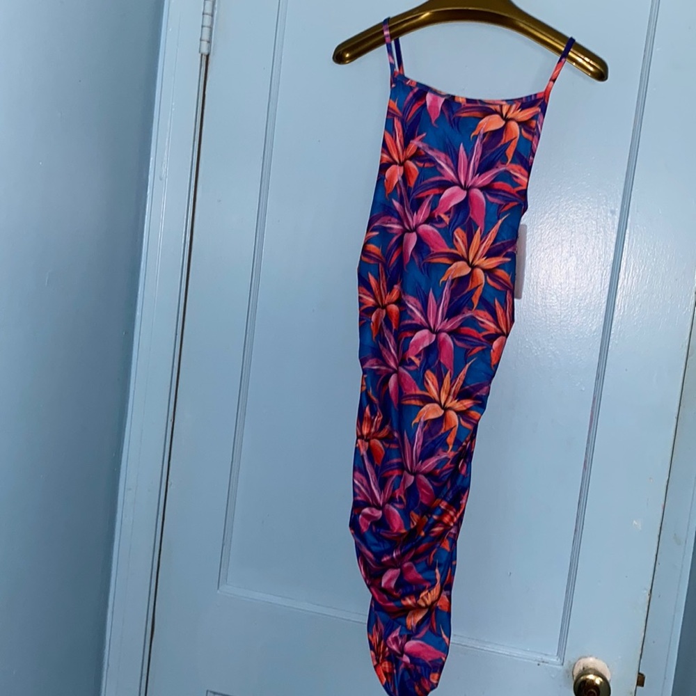 Neon multicolored midi dress